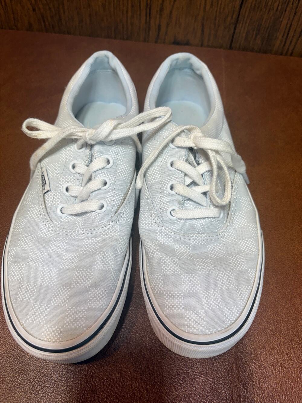 VANS Authentic Gray White Checkerboard Sneakers Womens 7